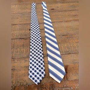 Nautica Ties - 2 navy, light blue, and white ties